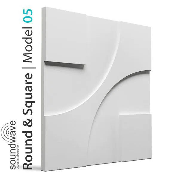 3D Gypsum Wall Panels - ROUND & SQUARE - Gypsum Panels on white background | DecorMania UK